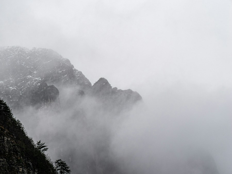 Foggy mountain landscape